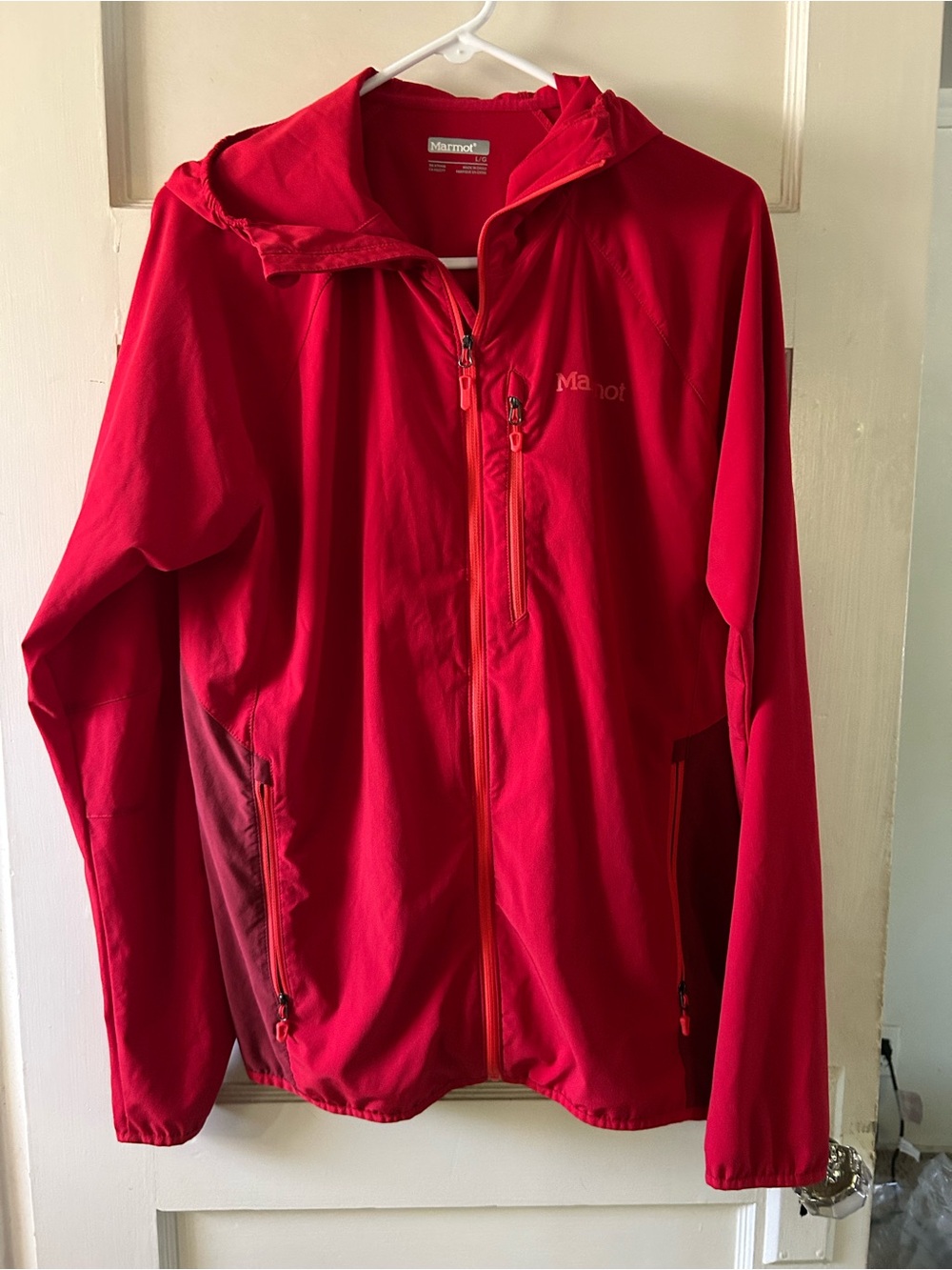 Marmot Bright Red Hooded Softshell Jacket